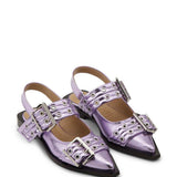Ballerine con fibbia in lilla Ganni - donna 
