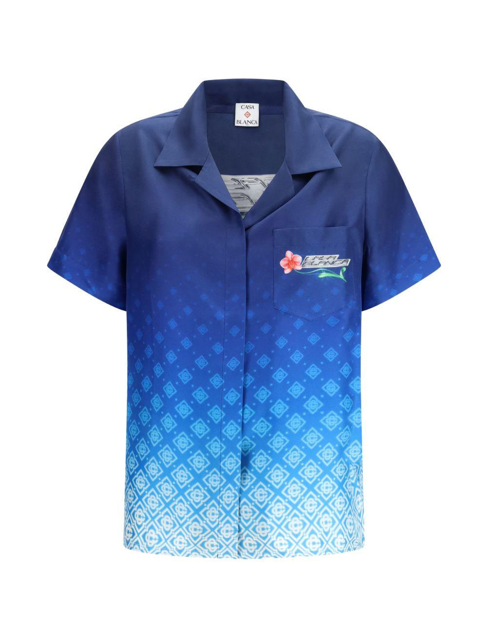 Camicia con stampa monogram in blu Casablanca - donna 