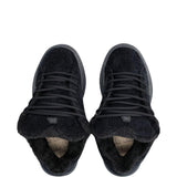 Sneakers in velluto a coste vamp in nero 