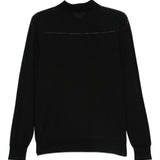 Maglione con colletto stile polo in nero Kangra - uomo 