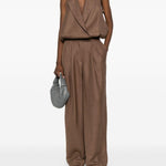Tuta intera con scollo a V in marrone Batakovic - donna 