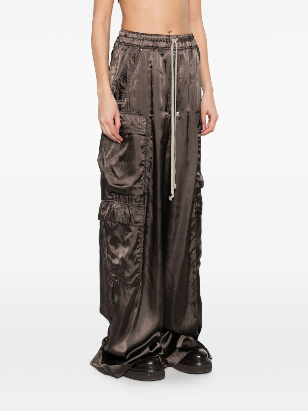 Pantaloni a gamba ampia cargobelas in marrone Rick owens - donna 