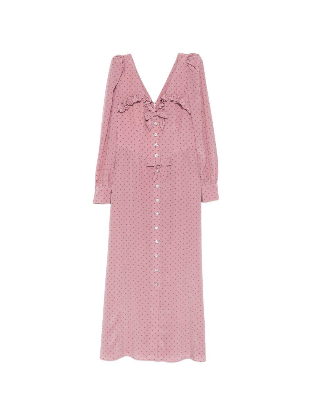 Abito midi con pois in lilla Alessandra Rich - donna 