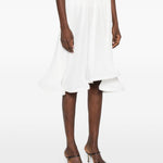 Gonna midi plissettata in bianco Rowen Rose - donna 