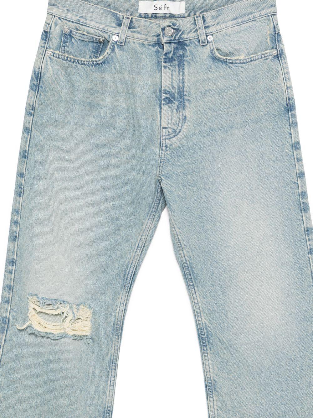 Jeans a gamba dritta swirl in celeste Sefr - uomo 