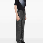 Pantaloni con effetto stropicciato in nero MM6 Maison Margiela - donna 