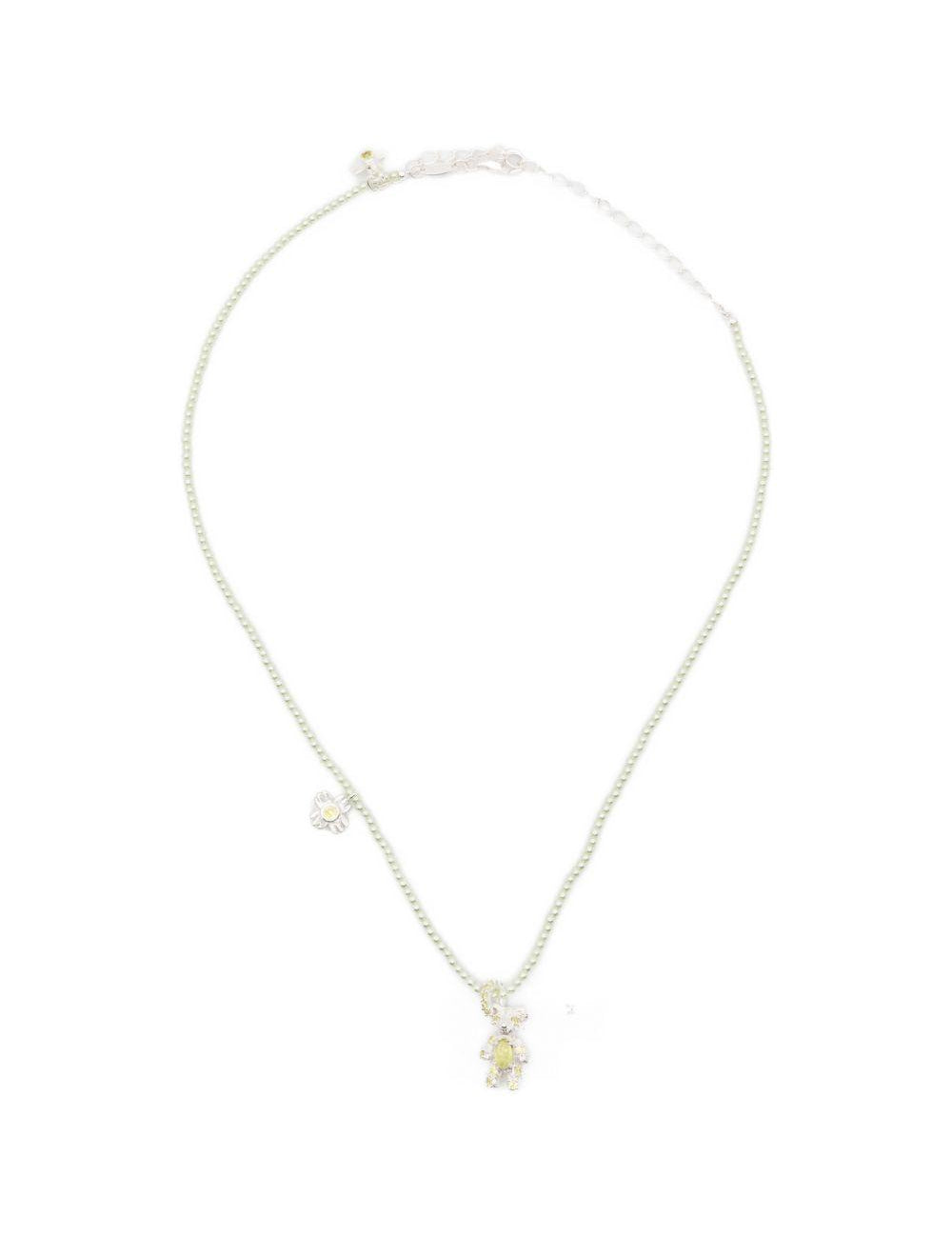 Collana con ciondolo a forma di fiore e orso in argento Yvmin - donna 