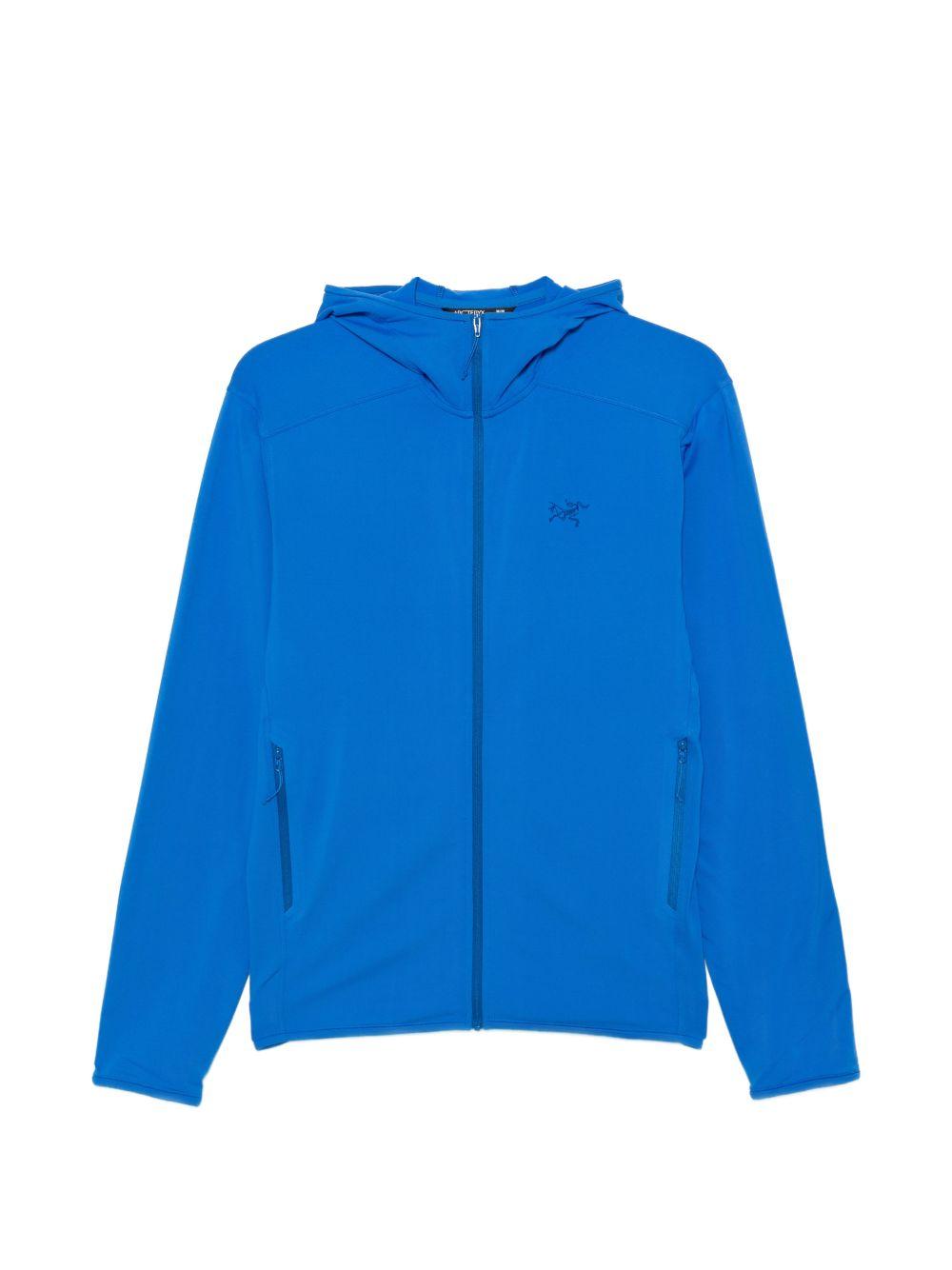Felpa con zip e logo Kyanite ricamato in blu Arc'teryx - uomo 