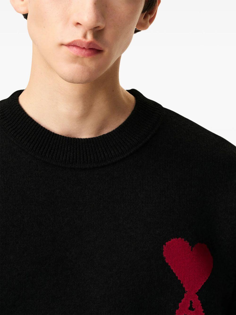 Maglione ami de coeur in nero Ami paris - unisex 