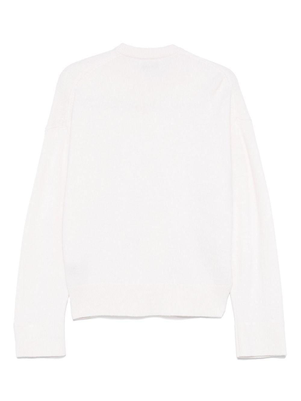Maglione girocollo asimmetrico in bianco Laneus - donna 