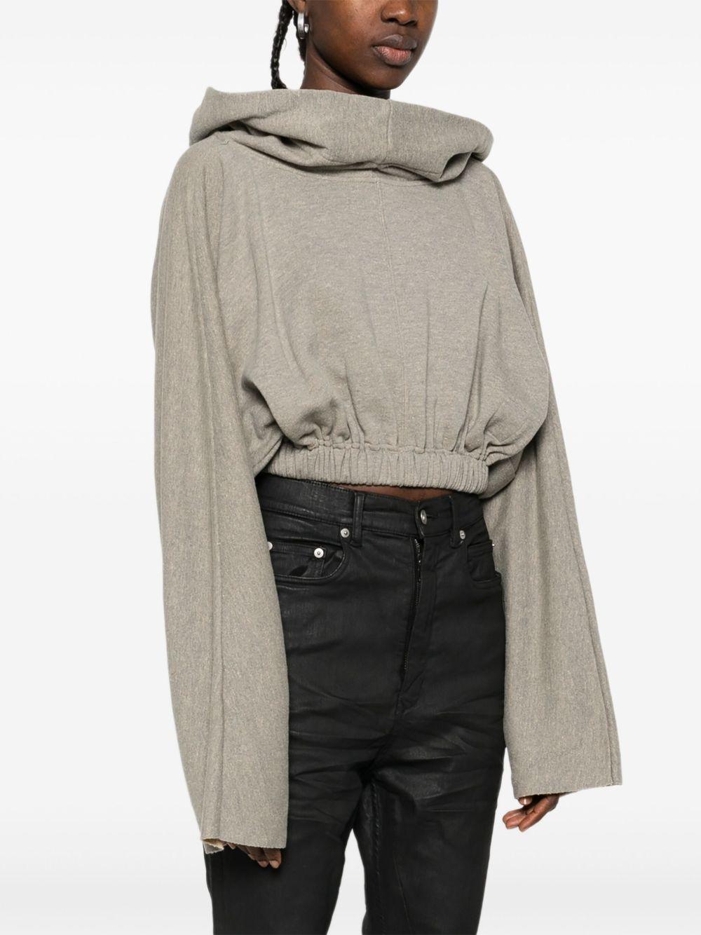 Felpa con cappuccio con coulisse  in grigio Rick owens drkshdw - donna 