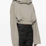 Felpa con cappuccio con coulisse  in grigio Rick owens drkshdw - donna 