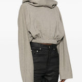 Felpa con cappuccio con coulisse  in grigio Rick owens drkshdw - donna 
