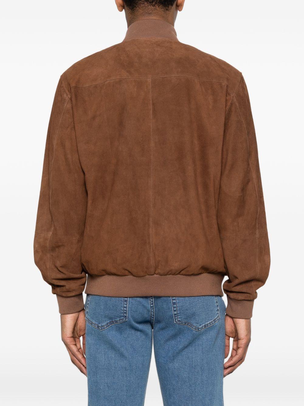 Giacca bomber in pelle in marrone Fay - uomo 