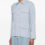 Camicia con taschino in blu Gongdid design - uomo 