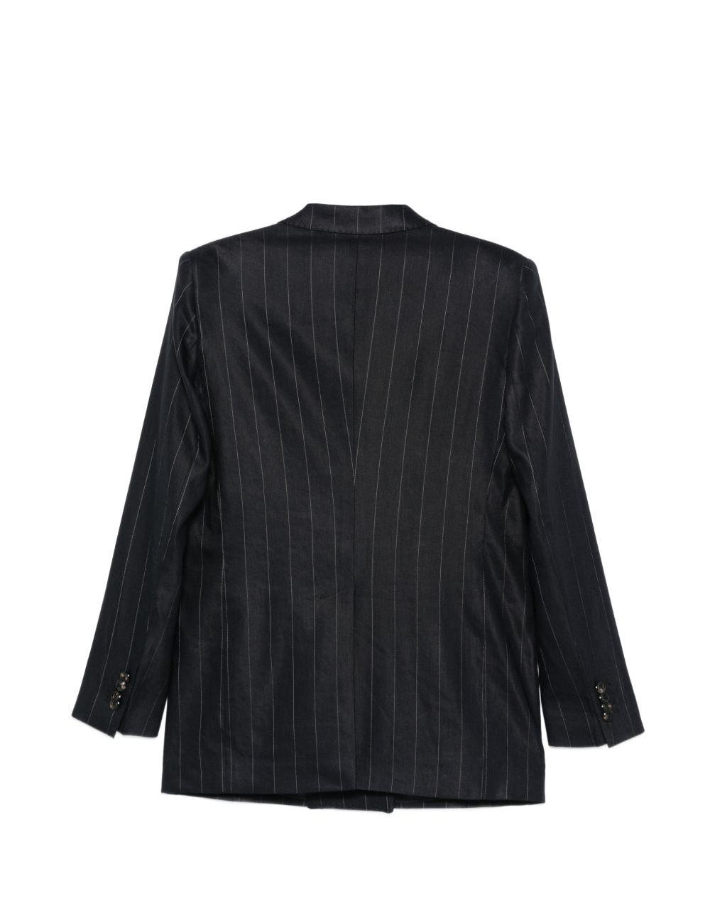 Giacca doppiopetto a righe in blu Tagliatore - donna 
