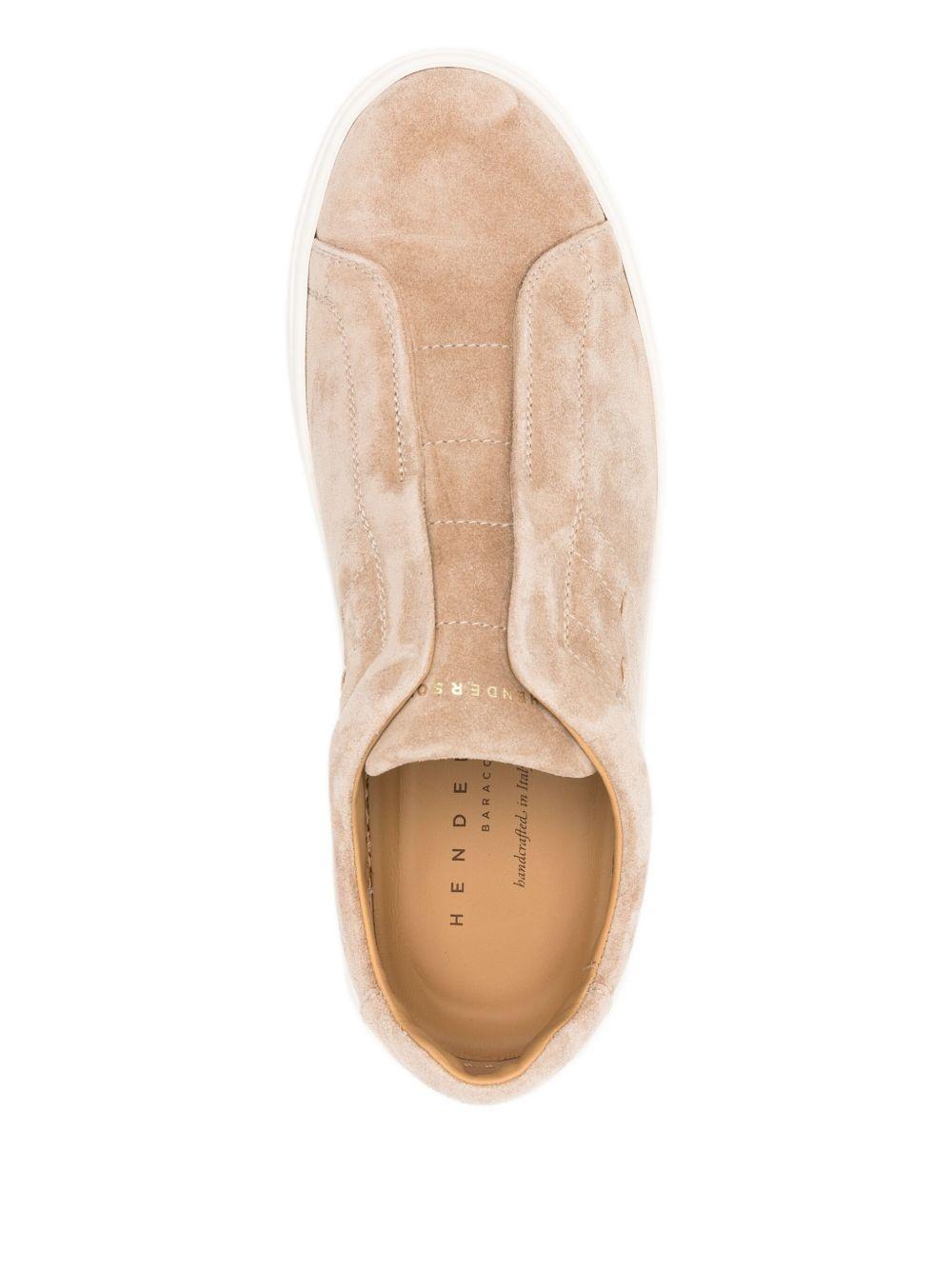 Sneakers in suede senza lacci in beige Henderson baracco - uomo 