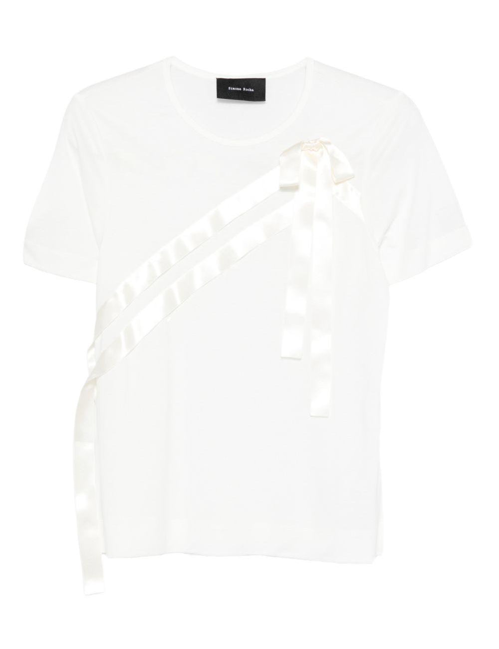 T-shirt con fiocco in bianco Simone rocha - donna 
