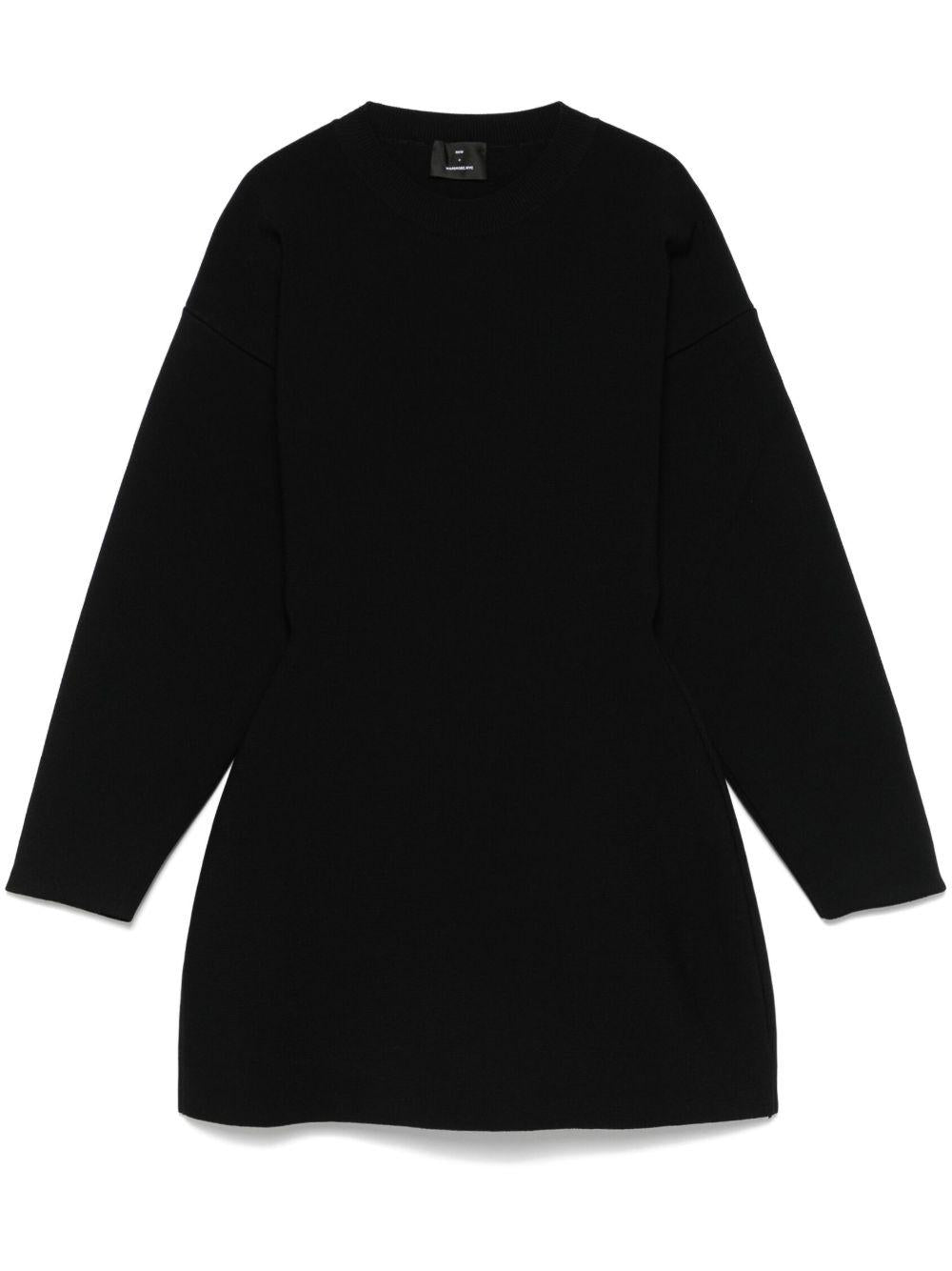 Abito mini a manice lunghe Power in nero Wardrobe.Nyc - donna 