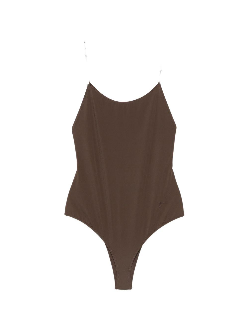 Costume con volant sul retro in marrone Jacquemus - donna 