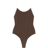 Costume con volant sul retro in marrone Jacquemus - donna 