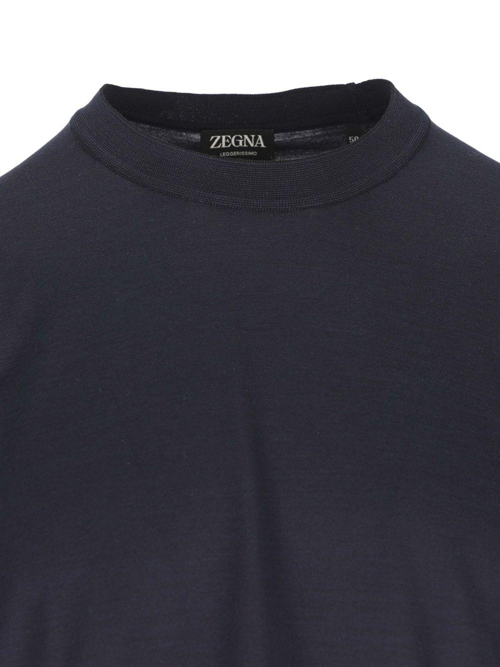 T-shirt a maniche corte in blu Zegna - uomo 