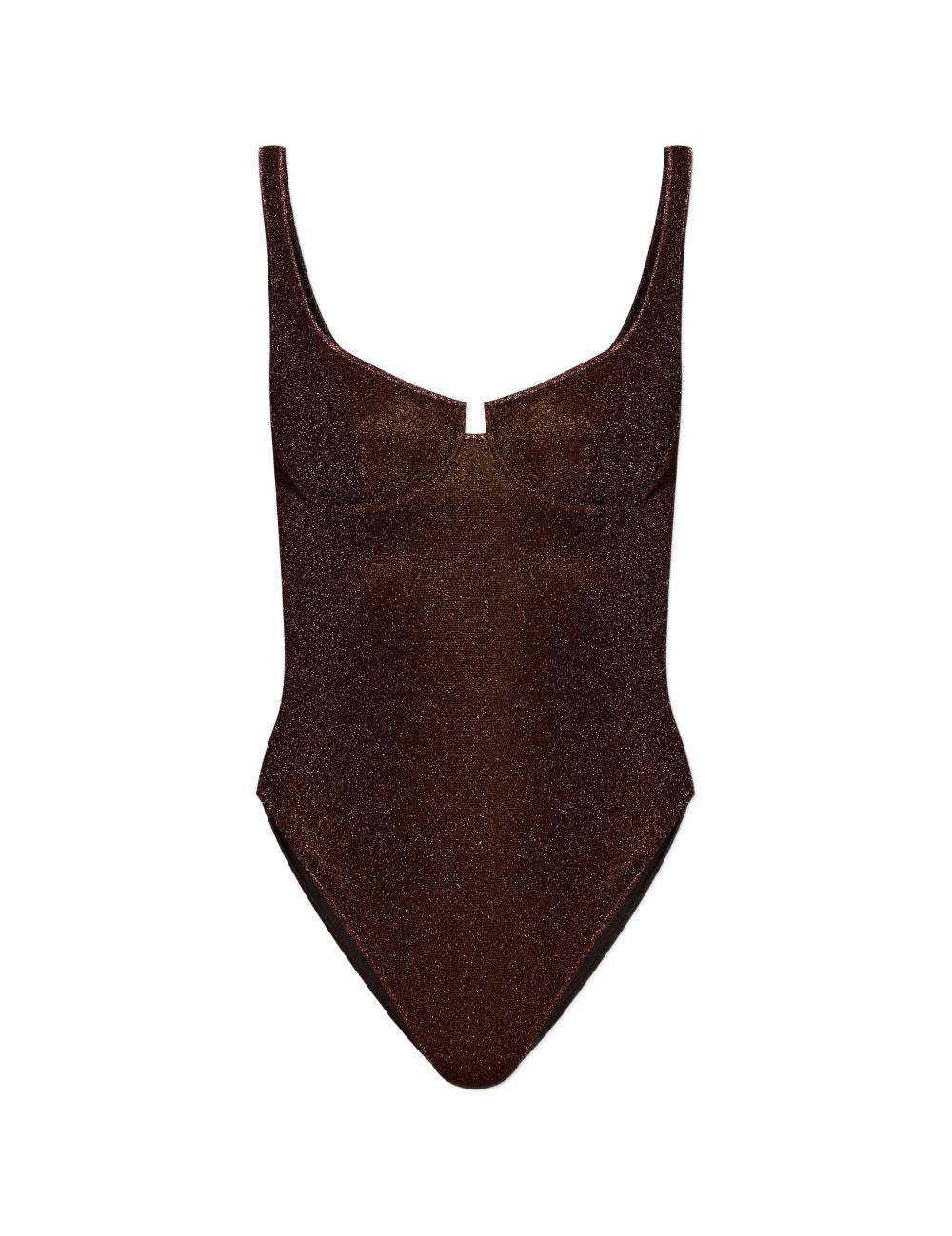 Costume da bagno con scollo quadrato in marrone Oséree - donna 