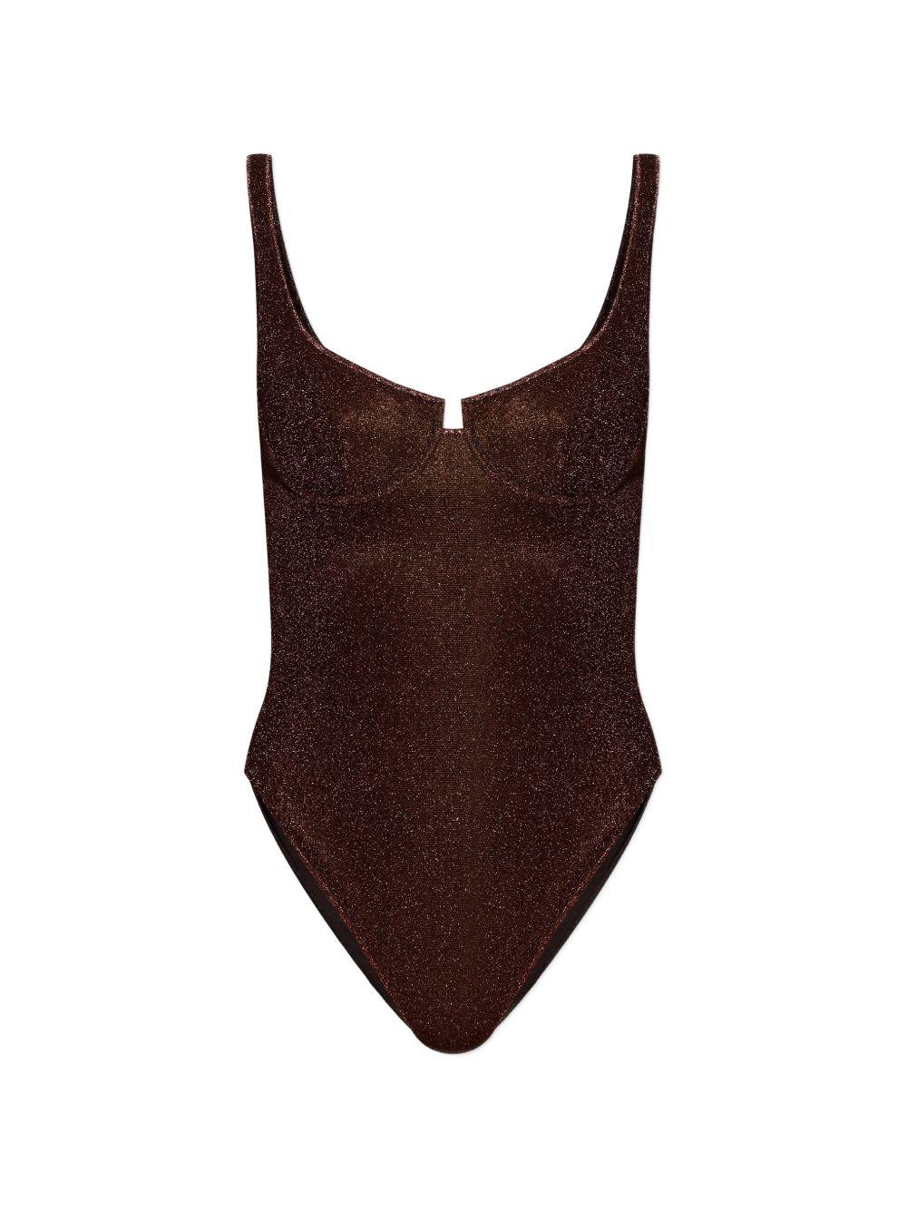 Costume da bagno con scollo quadrato in marrone Oséree - donna 