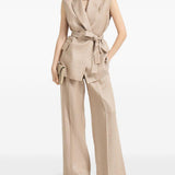 Pantaloni con dettaglio Monili in beige Brunello cucinelli - donna 
