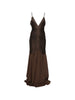 Abito lungo con frange in marrone Bless - donna
