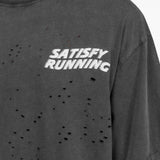 T-shirt con effetto vissuto in nero Satisfy - unisex 