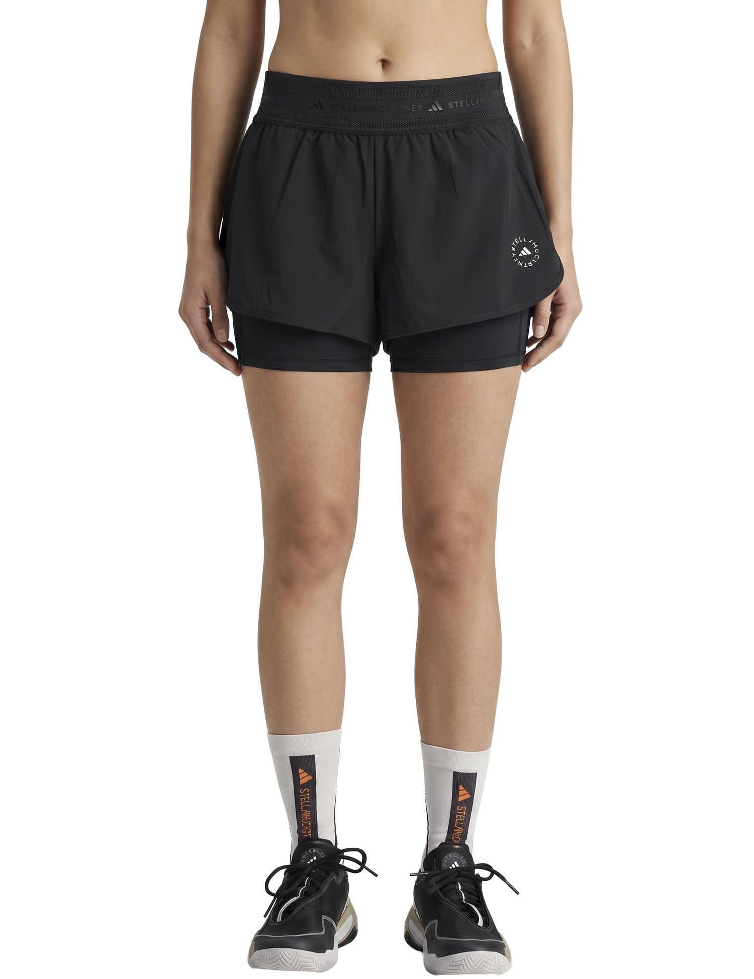 Shorts sportivi con logo in nero Adidas by stella MC Cartney - donna 