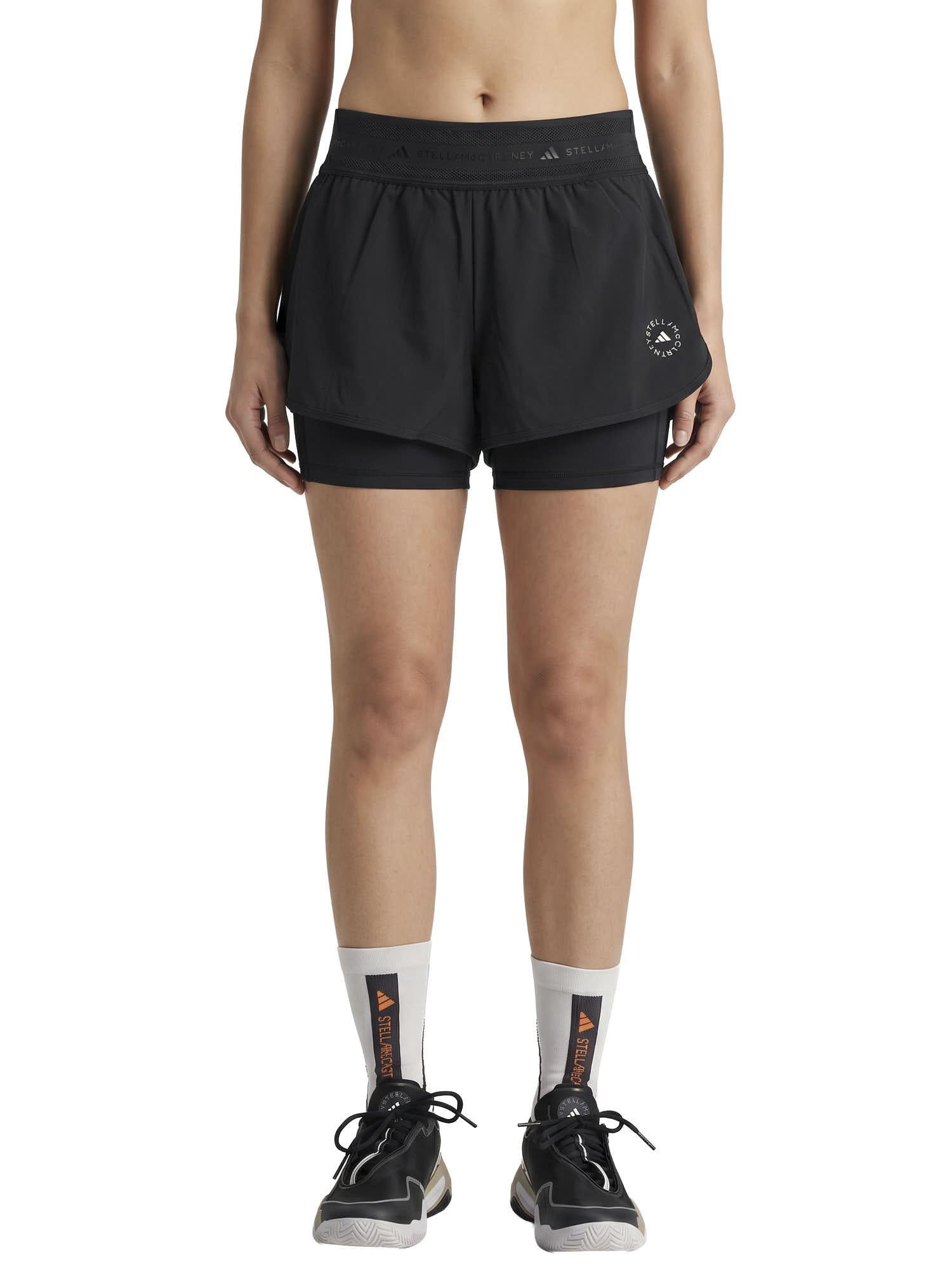 Shorts sportivi con logo in nero Adidas by stella MC Cartney - donna 