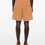 Pantaloncini ricamati con motivi floreali in marrone Found - uomo 
