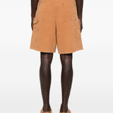 Pantaloncini ricamati con motivi floreali in marrone Found - uomo 