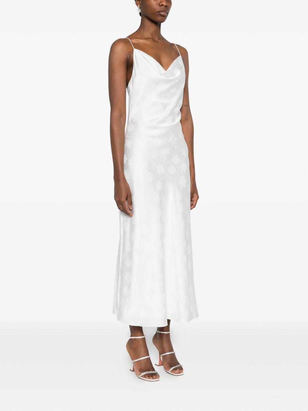 Abito a fiori jacquard in bianco Rotate - donna 