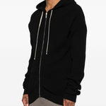 Cardigan con cappuccio e zip in nero Rick owens - uomo 