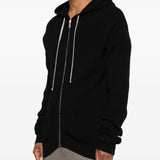 Cardigan con cappuccio e zip in nero Rick owens - uomo 