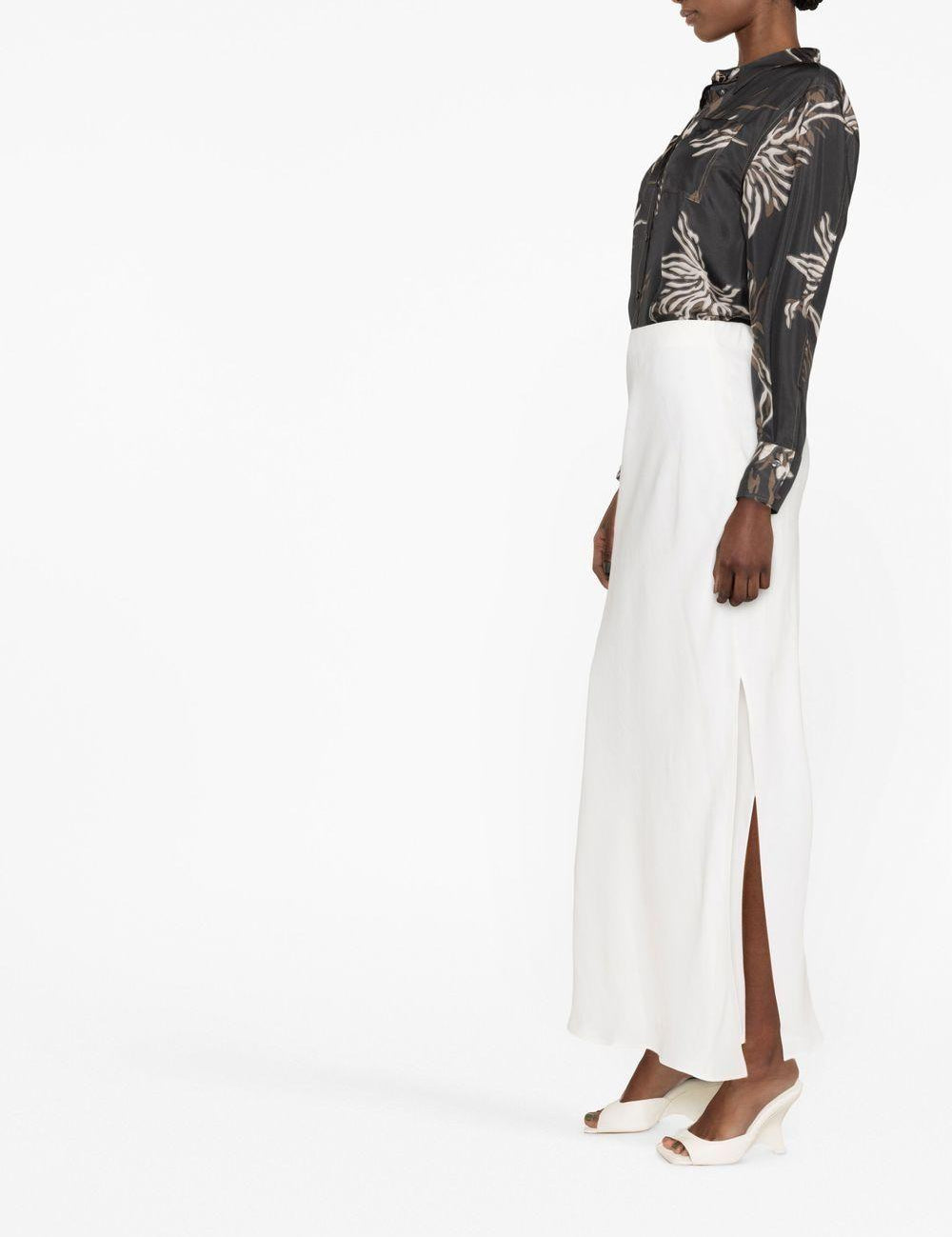 Gonna maxi con spacco in bianco Brunello cucinelli - donna 