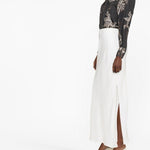 Gonna maxi con spacco in bianco Brunello cucinelli - donna 