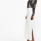 Gonna maxi con spacco in bianco Brunello cucinelli - donna 