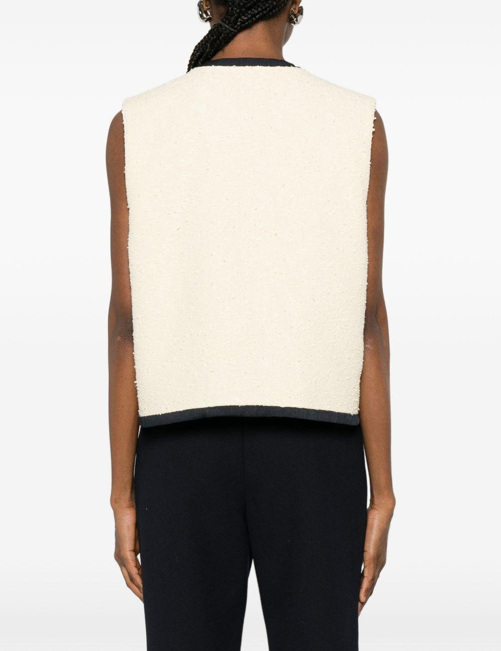 Gilet con profili a contrasto in beige Blazé milano - donna 