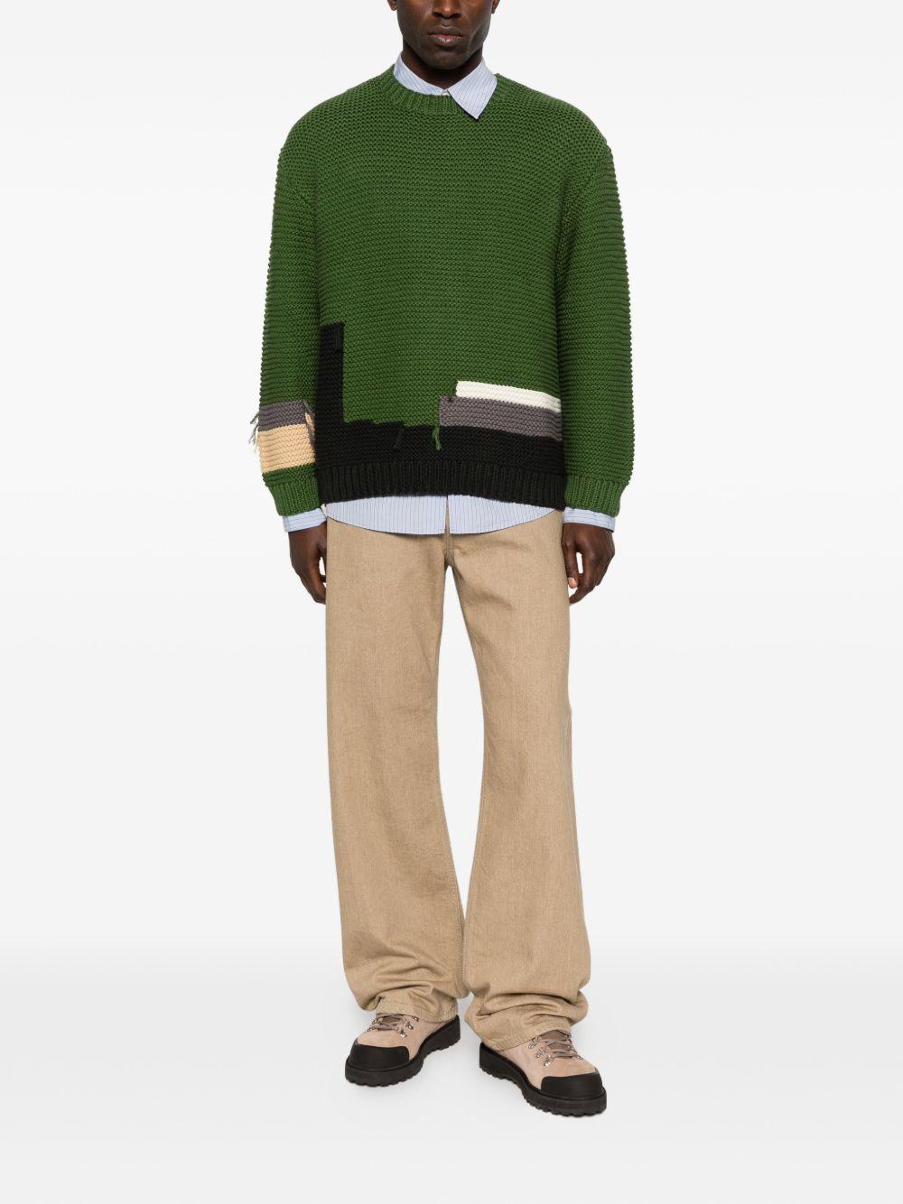 Maglione con dettagli patch in verde Ymc - uomo 