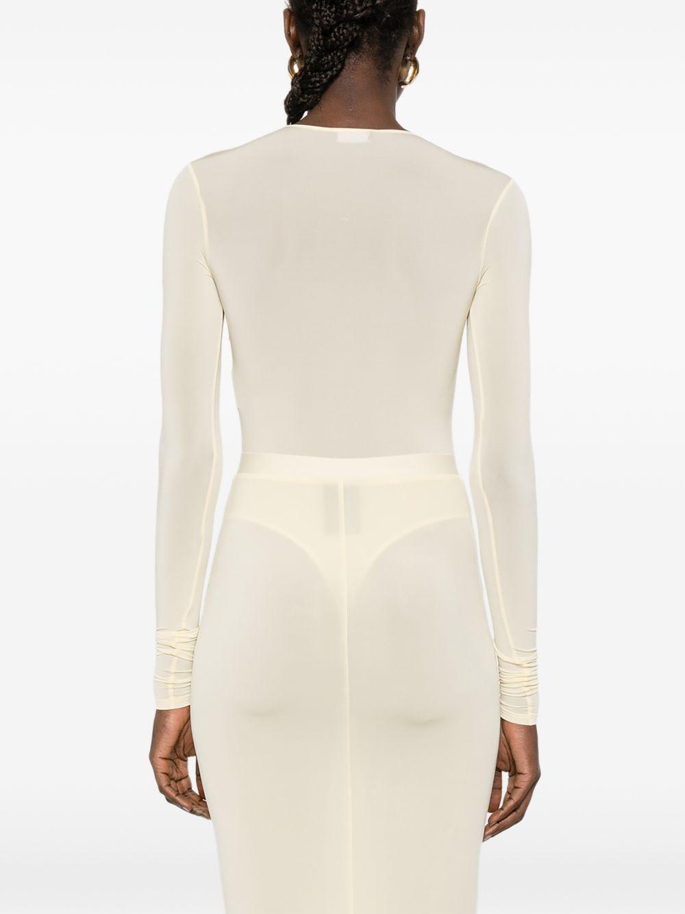Body semi trasparente in beige Wardrobe.Nyc - donna 