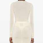 Body semi trasparente in beige Wardrobe.Nyc - donna 