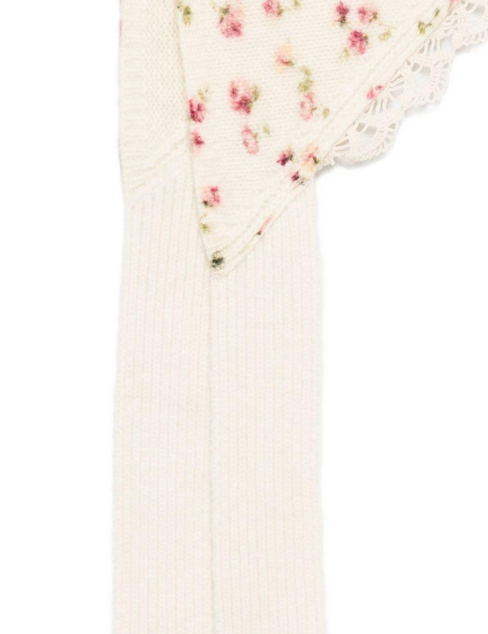 Sciarpa con dettaglio in pizzo floreale in avorio Magda butrym - donna 