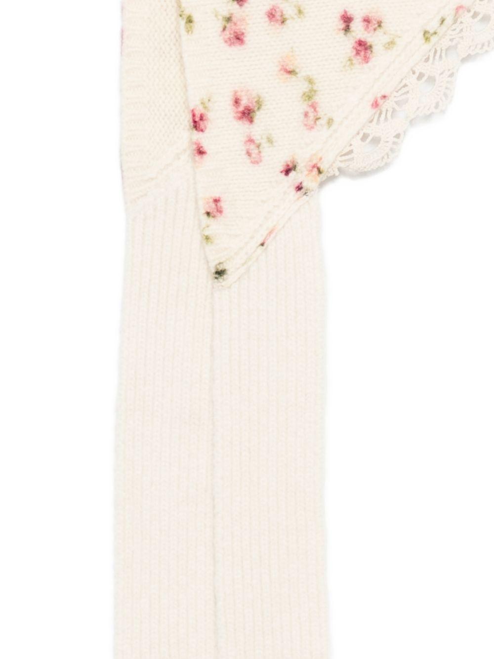 Sciarpa con dettaglio in pizzo floreale in avorio Magda butrym - donna 