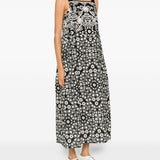Abito midi con stampa floreale in nero Maxmara weekend - donna 