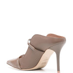 Mules Maureen 85 stiletto in nappa taupe 