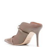 Mules Maureen 85 stiletto in nappa taupe 